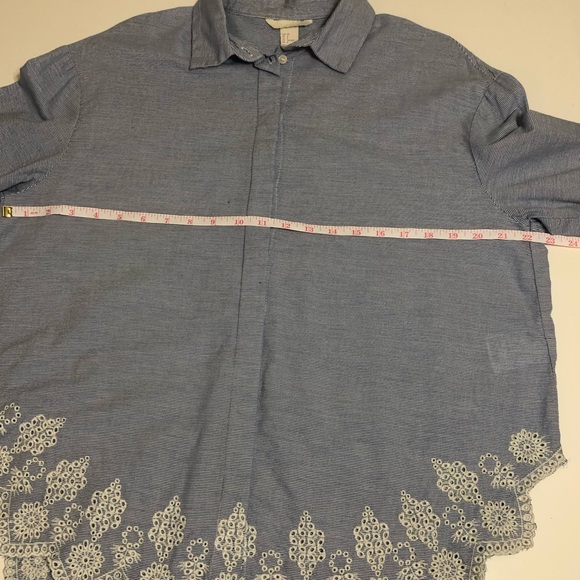 H&M button down striped tunic shirt hem details - Picture 6 of 6